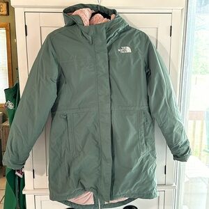 North Face Artic Down Parka Girls XL - Dark Sage